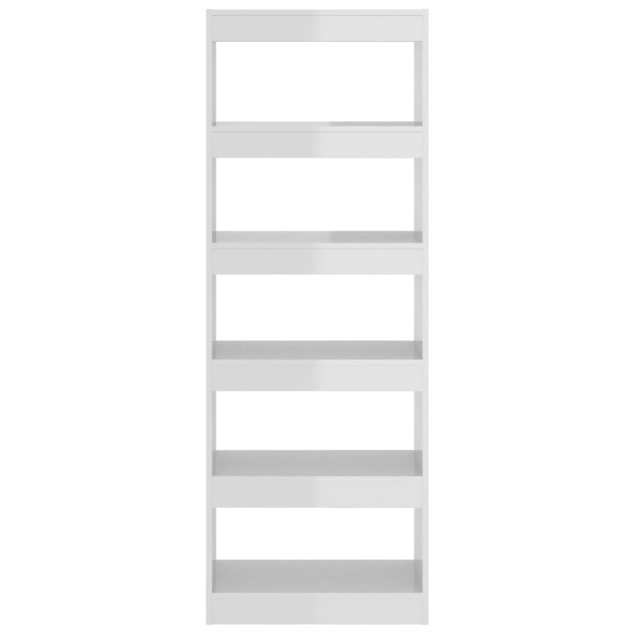 Voir la diapositive 5 : VIDAXL Bibliotheque/Separateur de piece Blanc brillant bois ingenierie