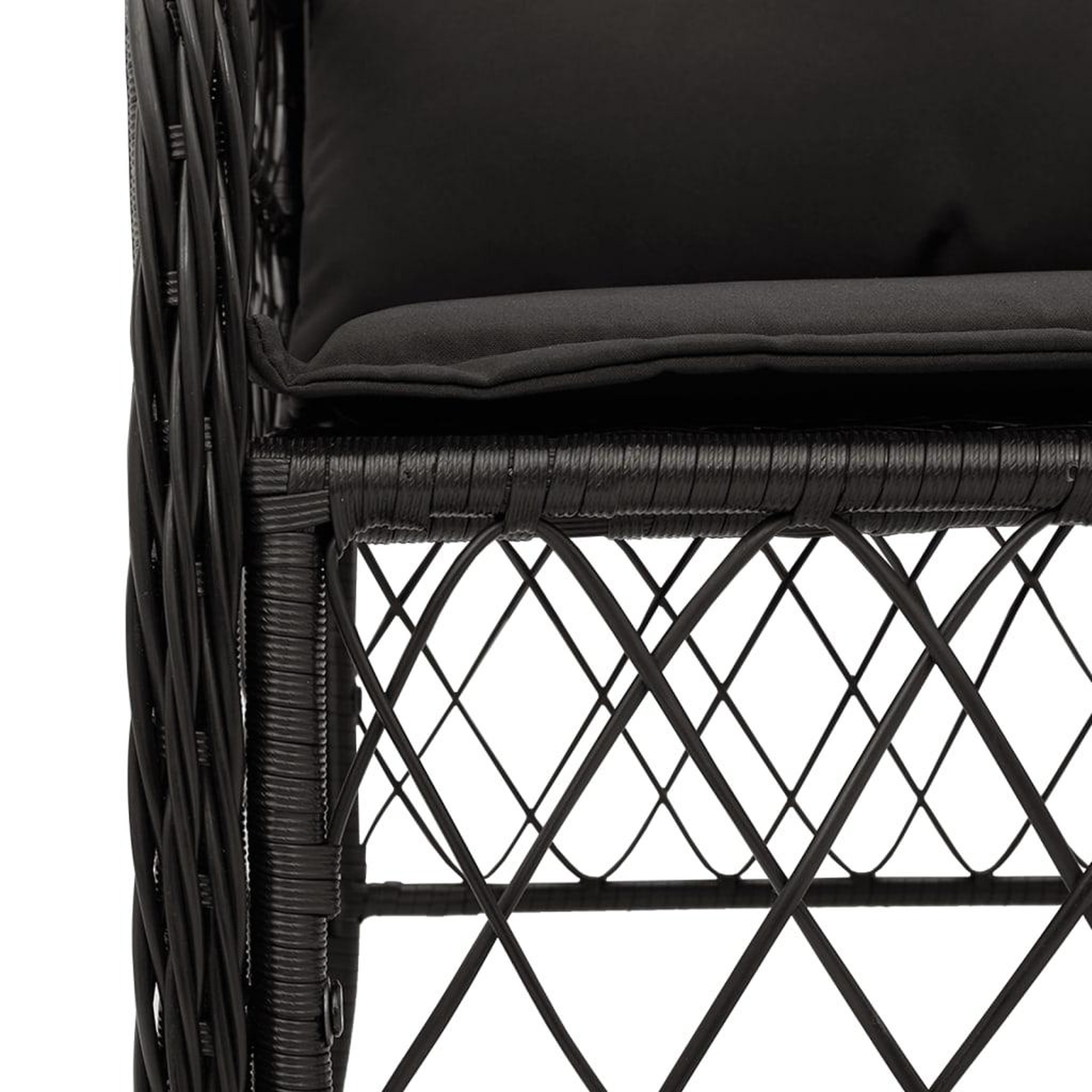 Voir la diapositive 5 : VIDAXL Ensemble a manger de jardin 9pcs coussins noir resine tressee