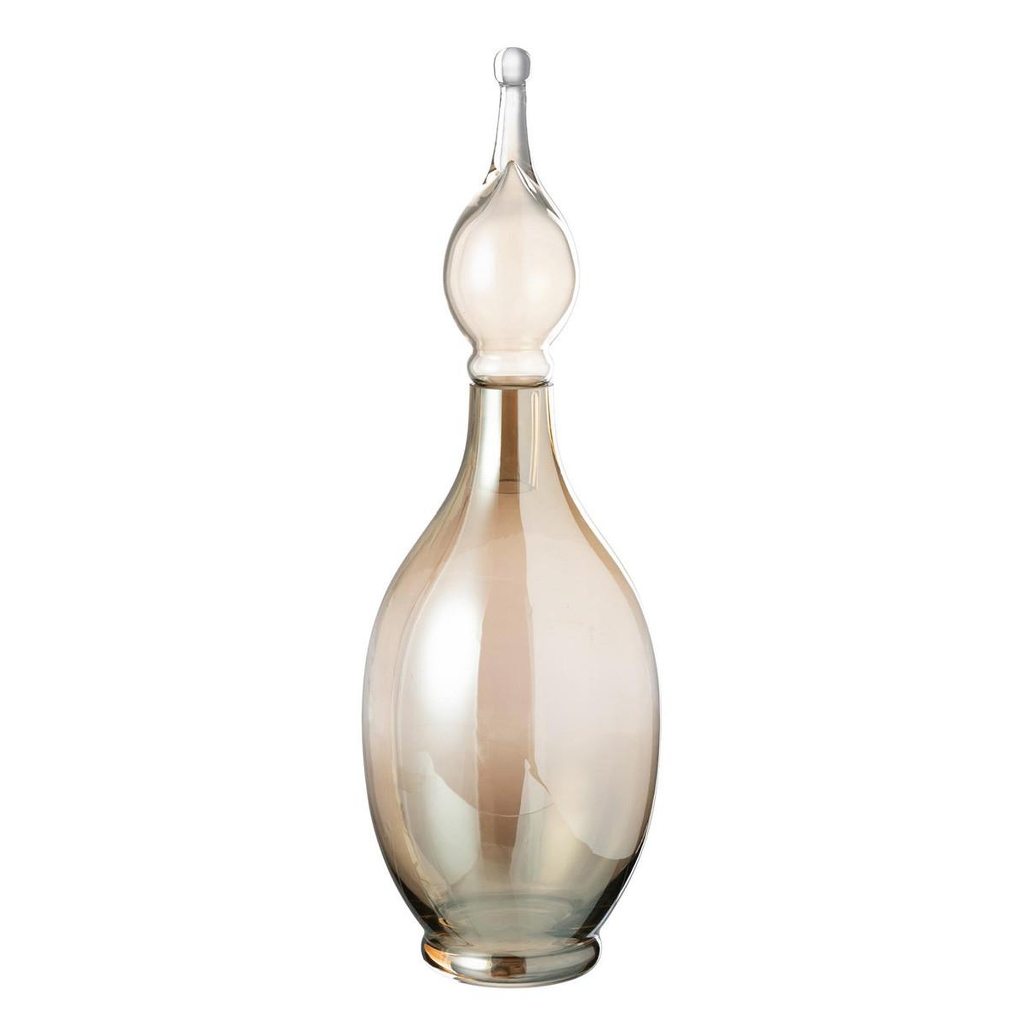 J-LINE Vase bouchon fiole en verre  jo  53cm beige