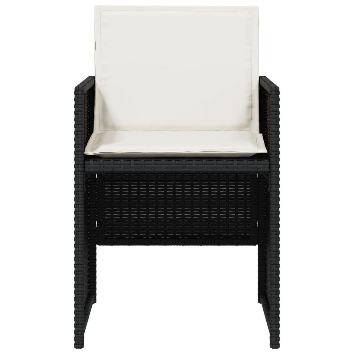 VIDAXL Chaises de jardin lot de 4 avec coussins noir resine tressee