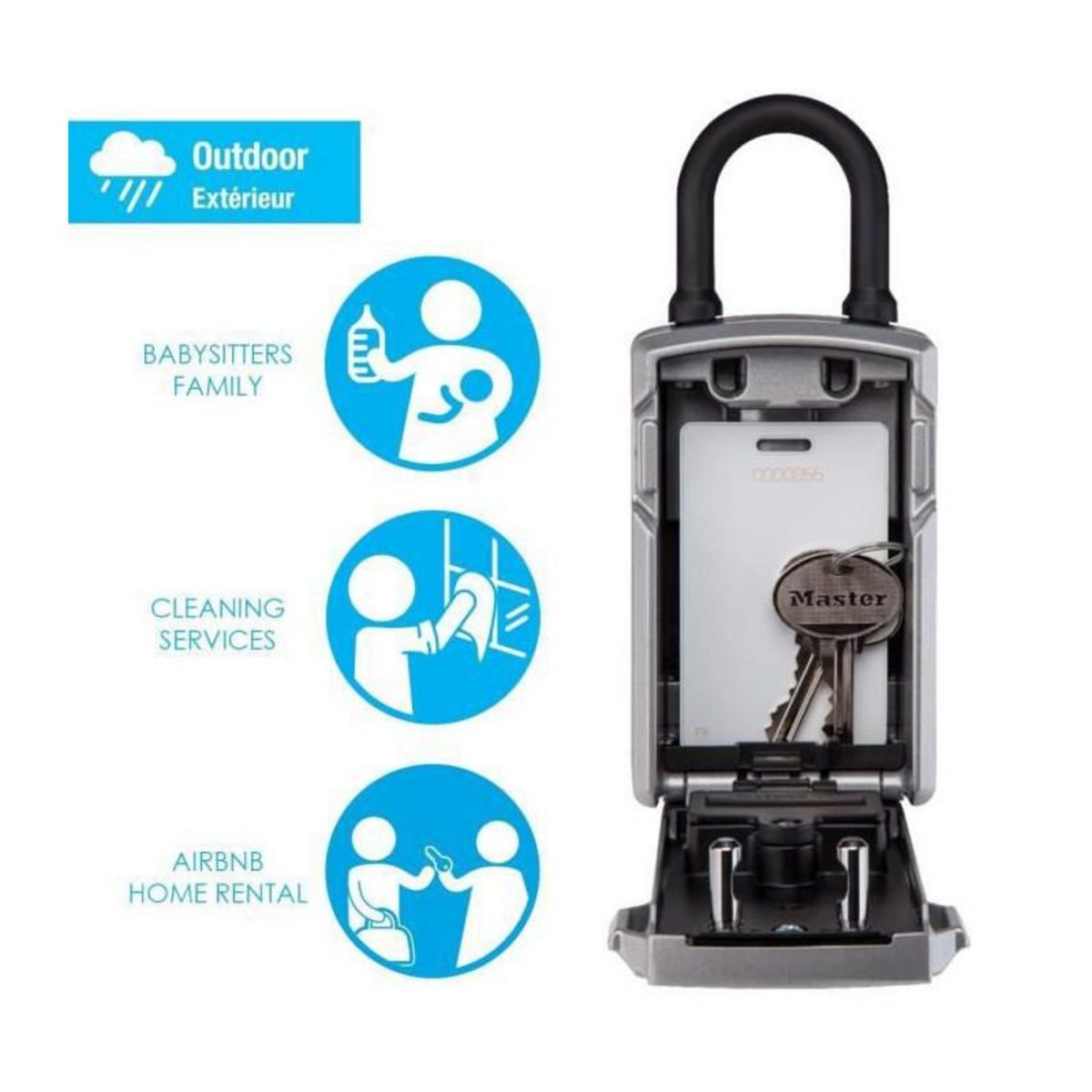 Master lock Boîte à Clé Connectée  Bluetooth ou Combinaison [Anse] [Etanche - Extérieur] 5440EURD  Select Access