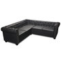 Voir la diapositive 2 : VIDAXL Canape d'angle Chesterfield 5 places Cuir synthetique Noir