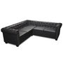 Voir la diapositive 2 : VIDAXL Canape d'angle Chesterfield 5 places Cuir synthetique Noir