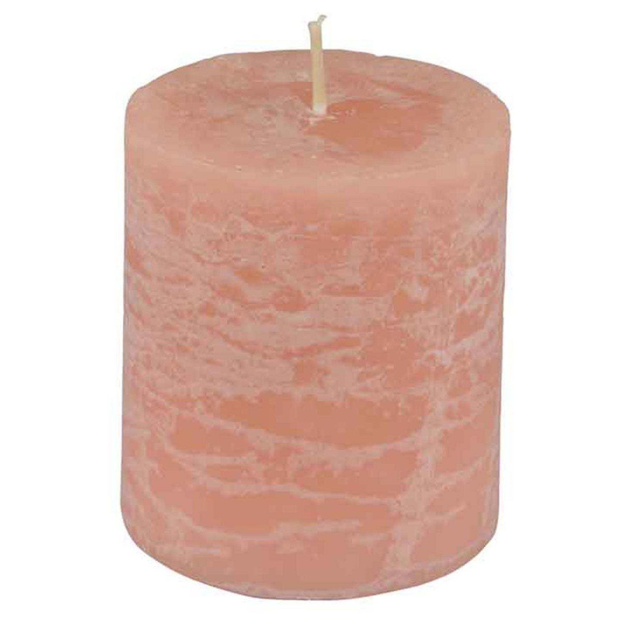 HOMEA Bougie pilier déco  rustique  7cm rose poudré