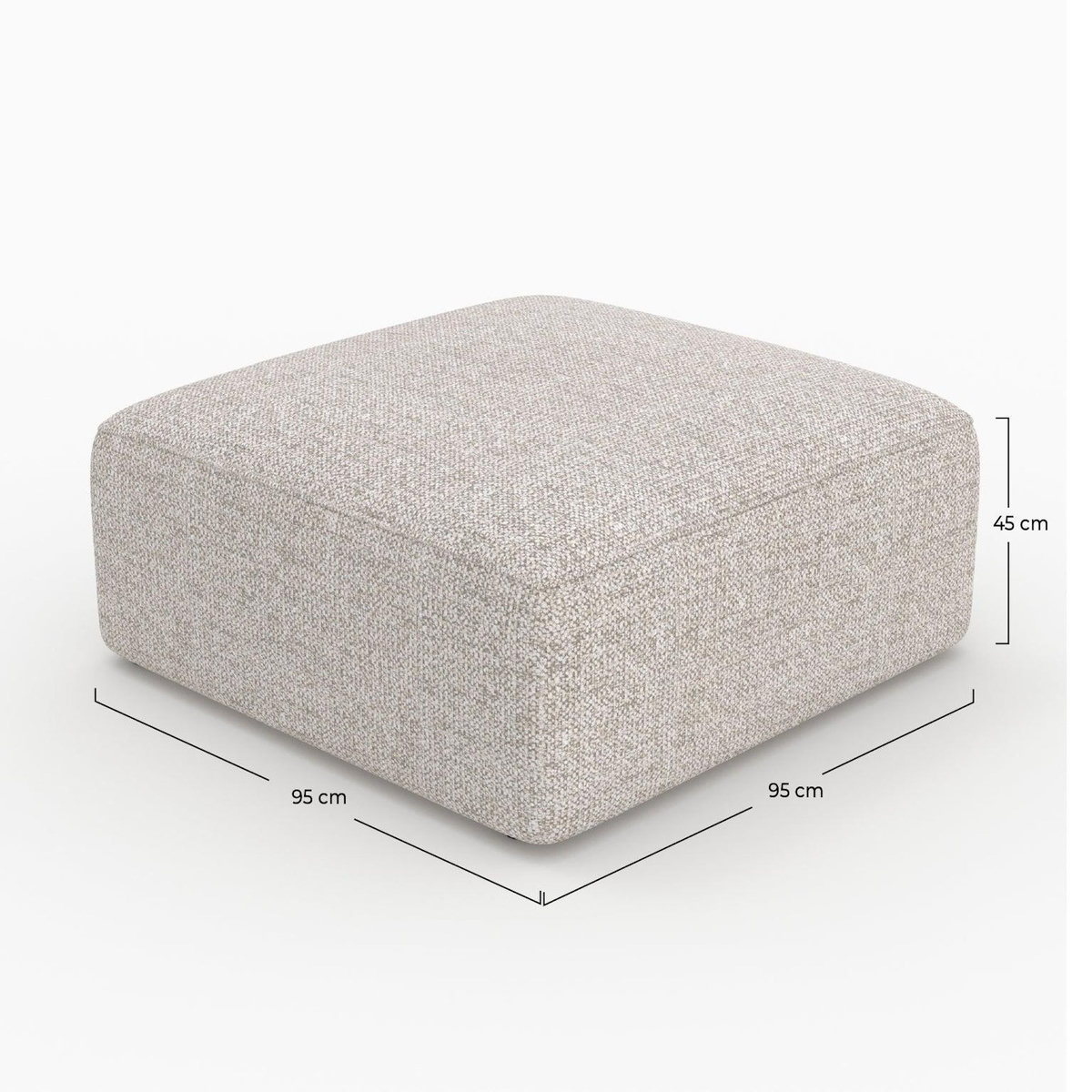 MAISON PAVANE Pouf carré pour canapé modulable en tissu beige-Hestia