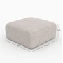 Voir la diapositive 4 : MAISON PAVANE Pouf carré pour canapé modulable en tissu beige-Hestia
