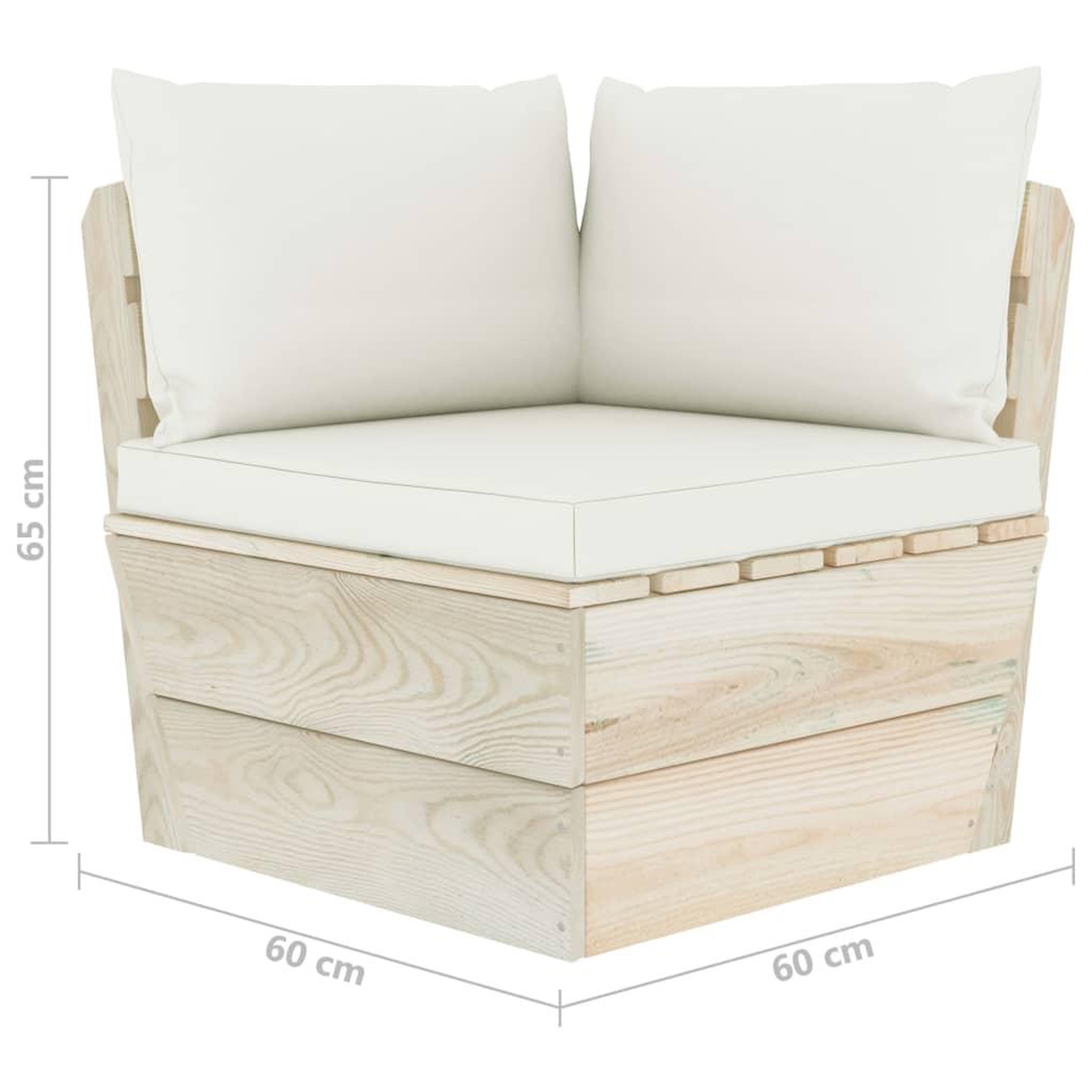 Voir la diapositive 6 : VIDAXL Salon de jardin palette 7 pcs avec coussins bois d'epicea