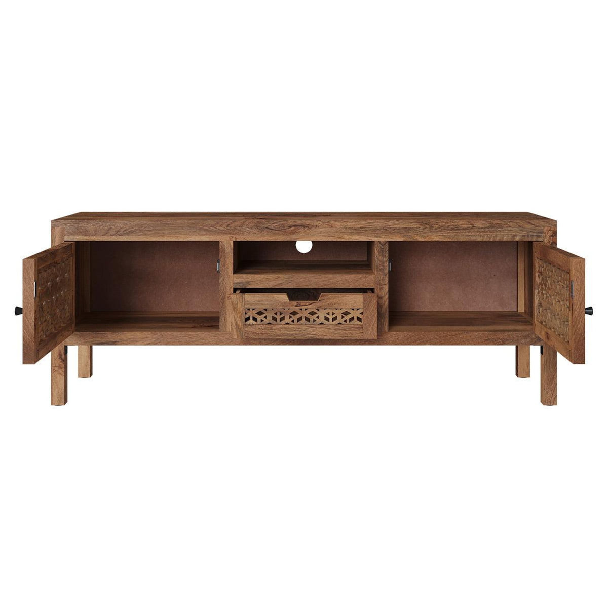 Rendez vous déco Meuble TV ajouré en bois de manguier 150 cm-Jaya