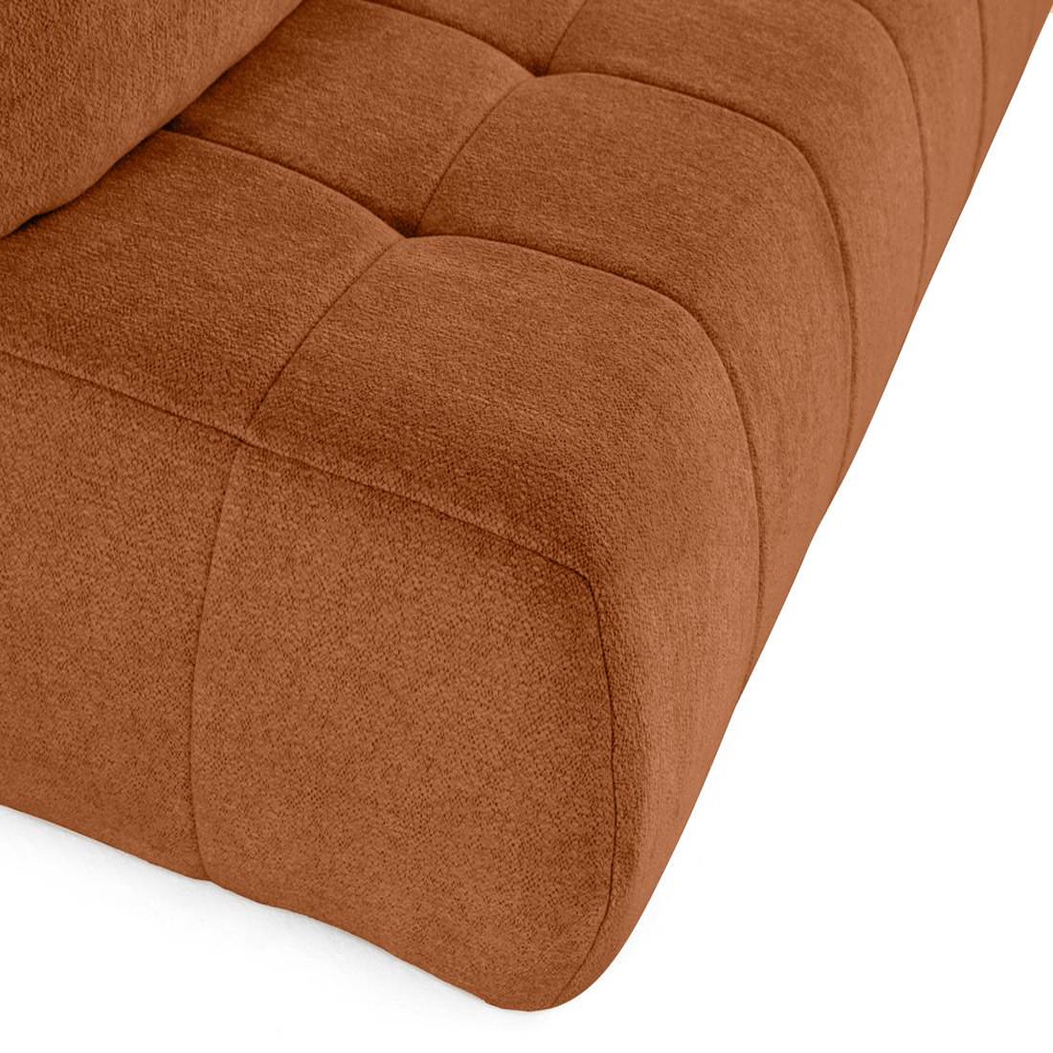 Voir la diapositive 5 : BEST MOBILIER Bowie - canapé 3 places convertible coffre + coussin rond inclus en tissu texturé