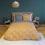 Home collection Parure housse de couette 100 % coton 52 fils aschwini. Coloris disponibles : Jaune