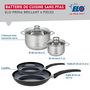 Voir la diapositive 2 : ELO Ensemble de 2 Poêles de cuisson 24 et 32 cm et 2 faitouts 14 et 20 cm Elo Prima Brillant