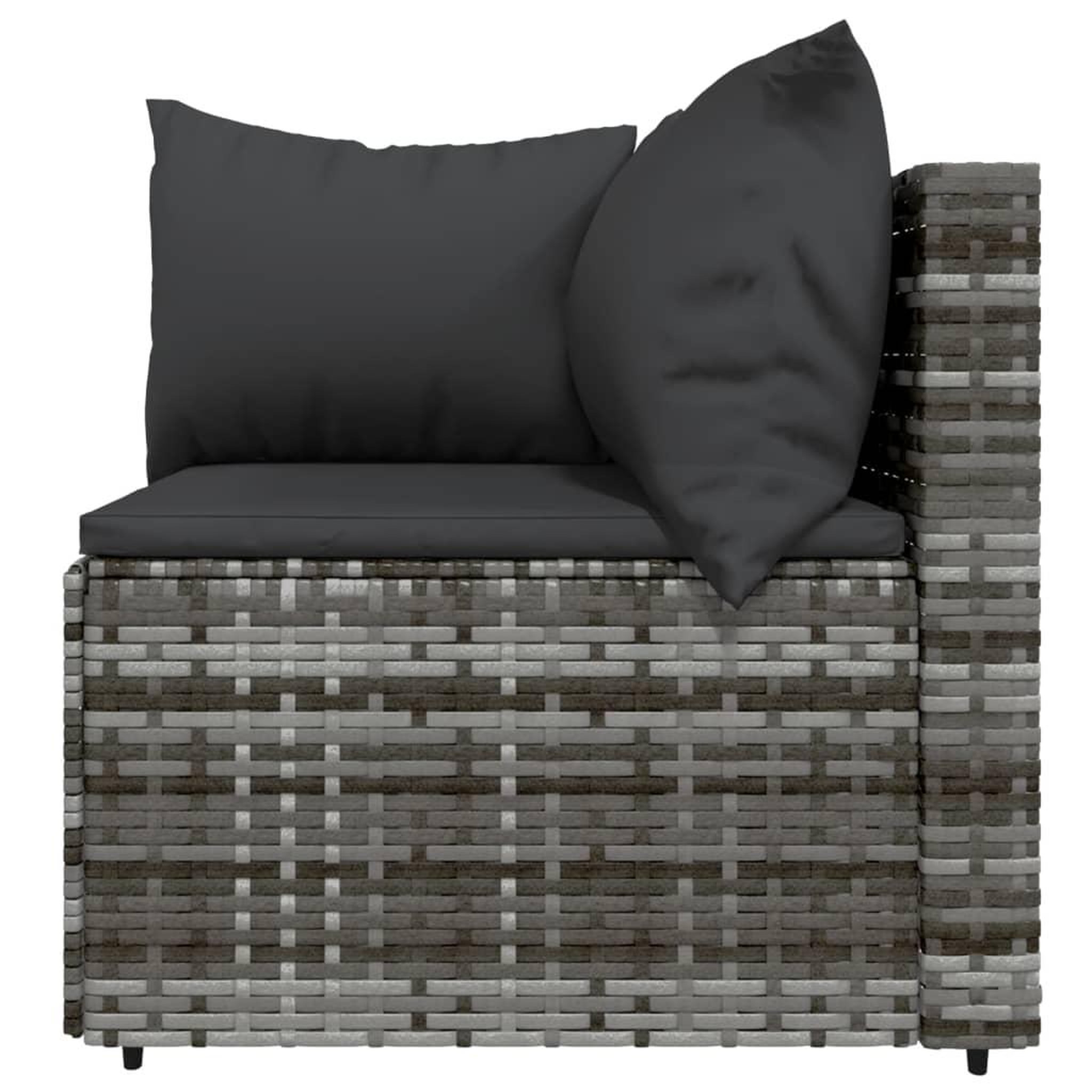Voir la diapositive 5 : VIDAXL Salon de jardin 3 pcs avec coussins Gris Resine tressee