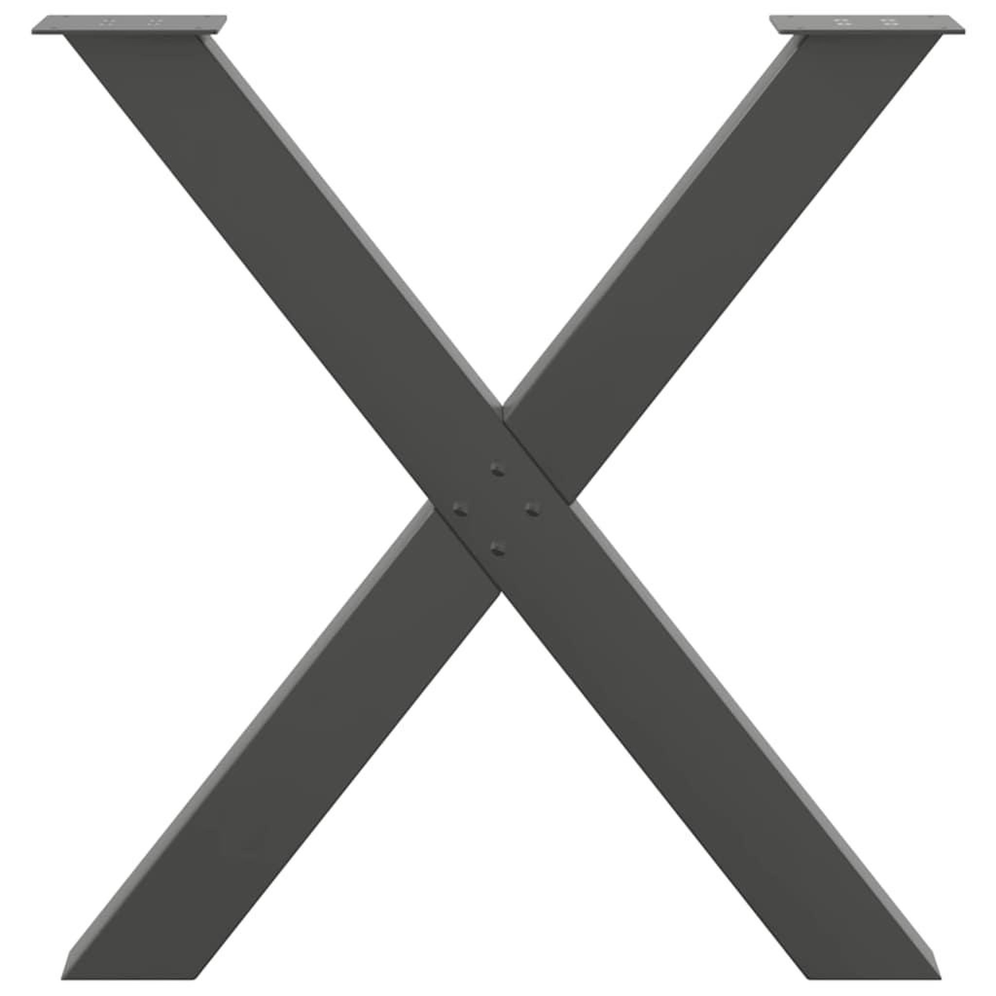 Voir la diapositive 5 : VIDAXL Pieds de table a manger forme de X 3 pcs 70x(72-73) cm acier