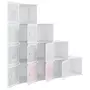 VIDAXL Armoire de rangement pour enfants avec 10 cubes Blanc PP