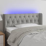 Voir la diapositive 1 : VIDAXL Tete de lit a LED Gris clair 93x16x78/88 cm Tissu
