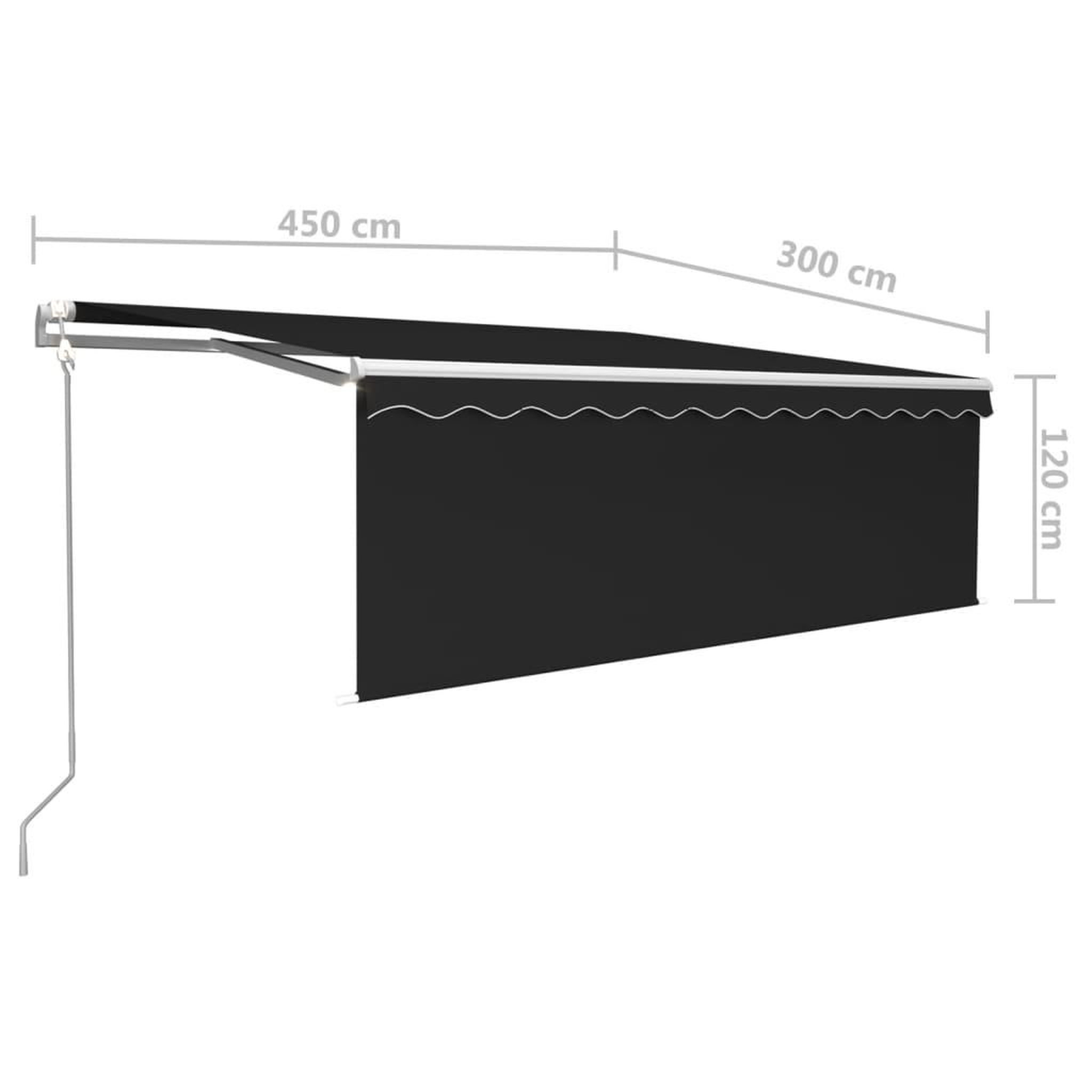 Voir la diapositive 6 : VIDAXL Auvent automatique store capteur de vent LED 4,5x3 m Anthracite