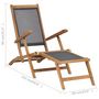 Voir la diapositive 6 : VIDAXL Chaise de terrasse avec repose-pied Bois de teck solide Noir