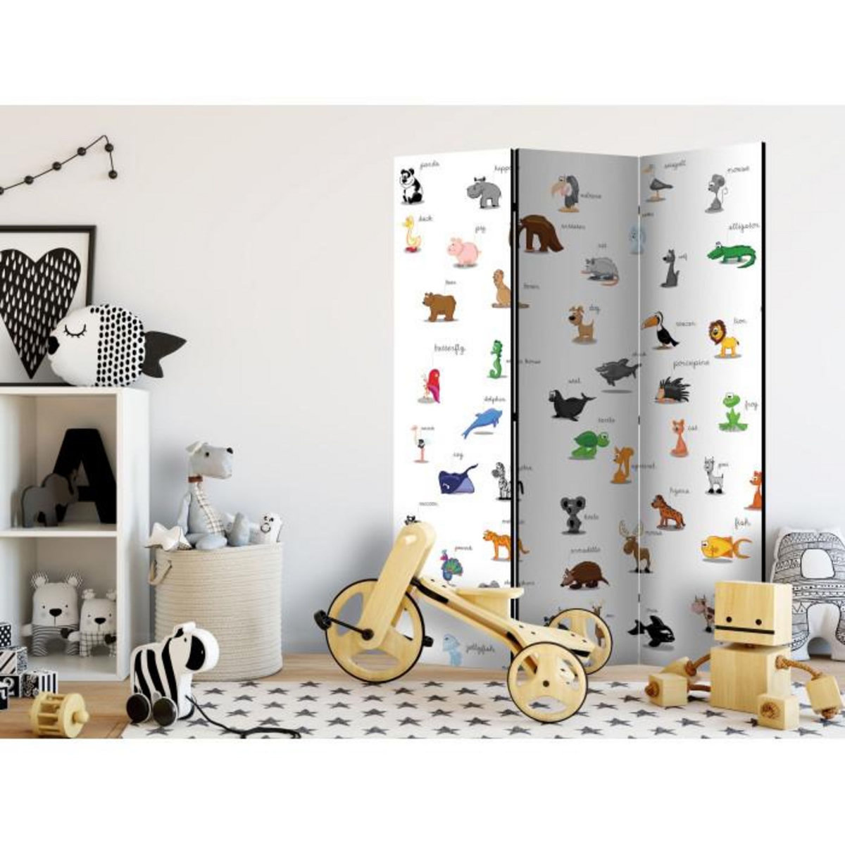 Paris Prix Paravent 3 Volets  Animals for Children  135x172cm