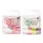 RICO DESIGN 10 mini masking tapes iridescent 1,2 cm x 1,8 m - Blanc & rose, arc-en-ciel
