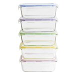 PEBBLY 5 boîtes rectangulaires batch cooking - PKV-5SRB