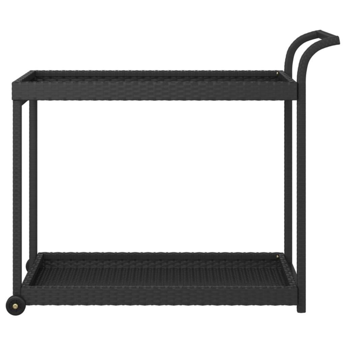 VIDAXL Chariot de bar Noir 100x45x83 cm Resine tressee