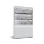 Voir la diapositive 2 : BEST MOBILIER Amaury - vitrine - blanc - fond effet marbre - 115x185 cm