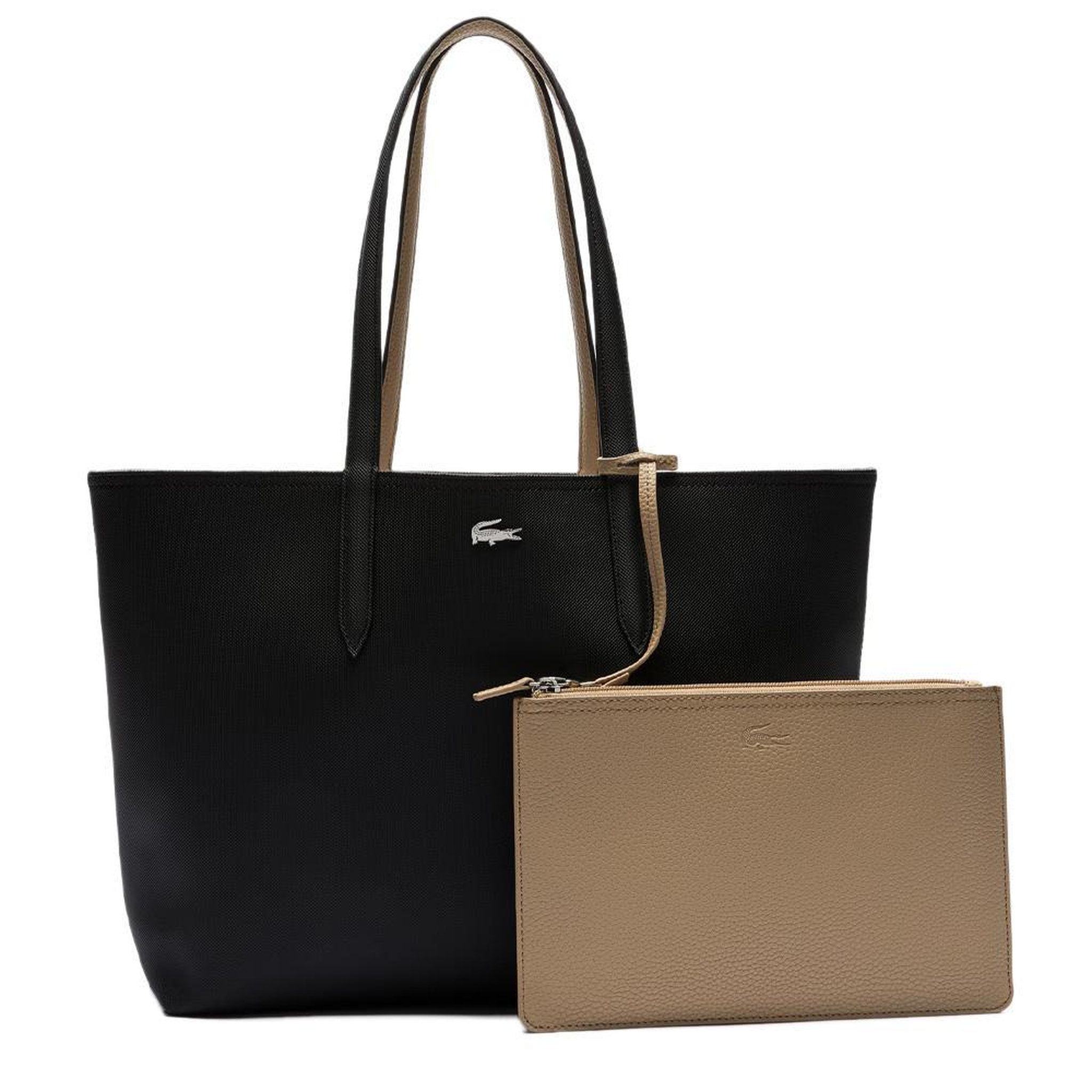 Voir la diapositive 1 : Lacoste Sac Cabas Réversible Beige/Noir Femme Lacoste Anna
