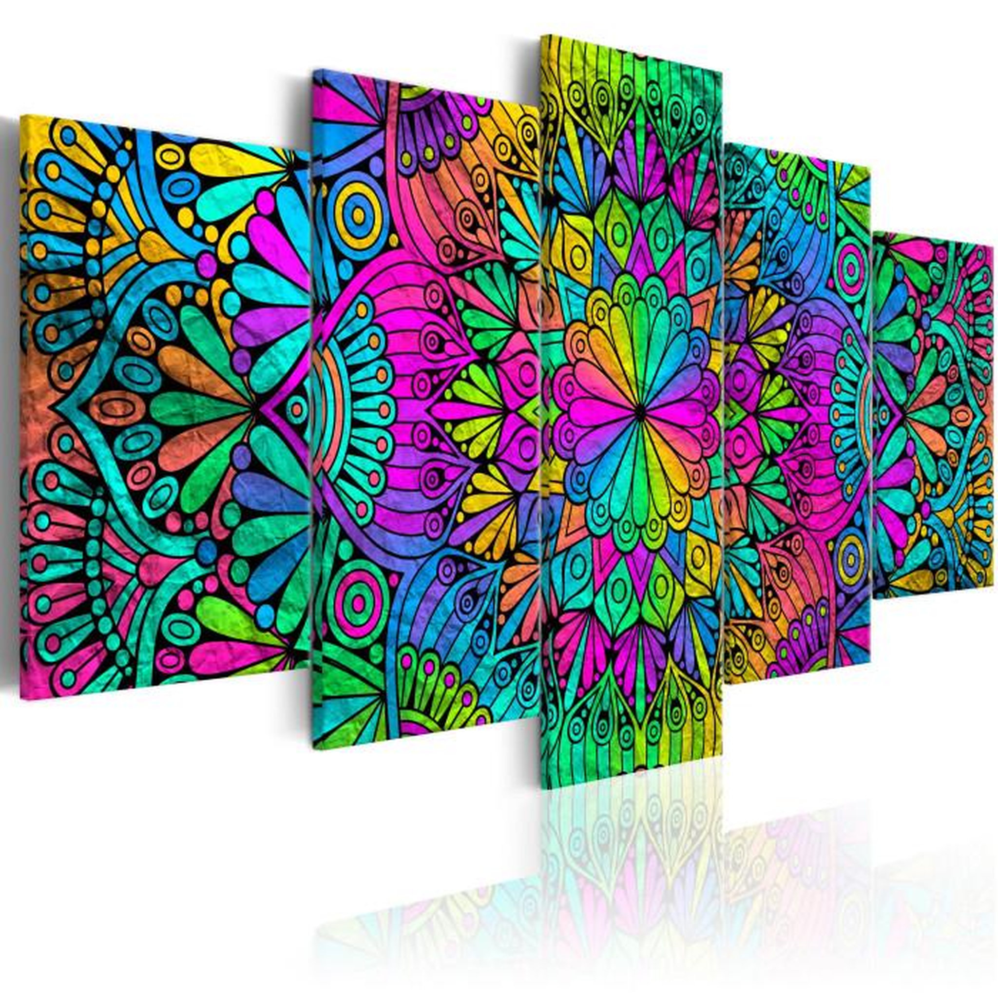 Paris Prix Tableau Imprimé  Mandala : Peacock Feathers. Coloris disponibles : Multicolore