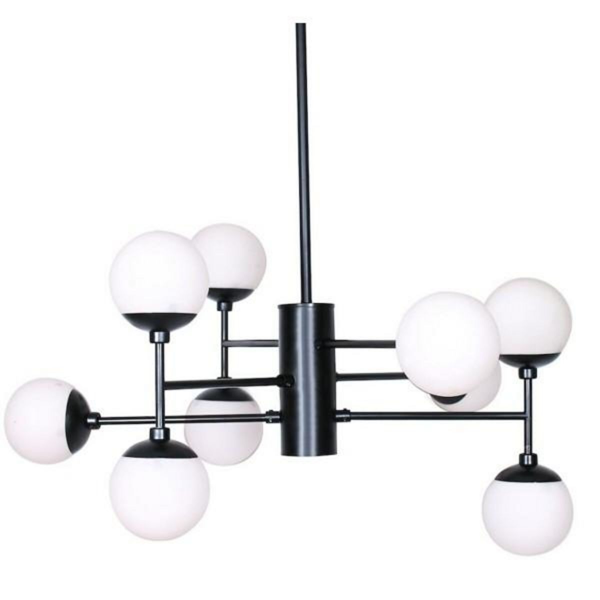 MARKET24 Suspension DKD Home Decor Verre Noir (76.2 x 76.2 x 40.64 cm)
