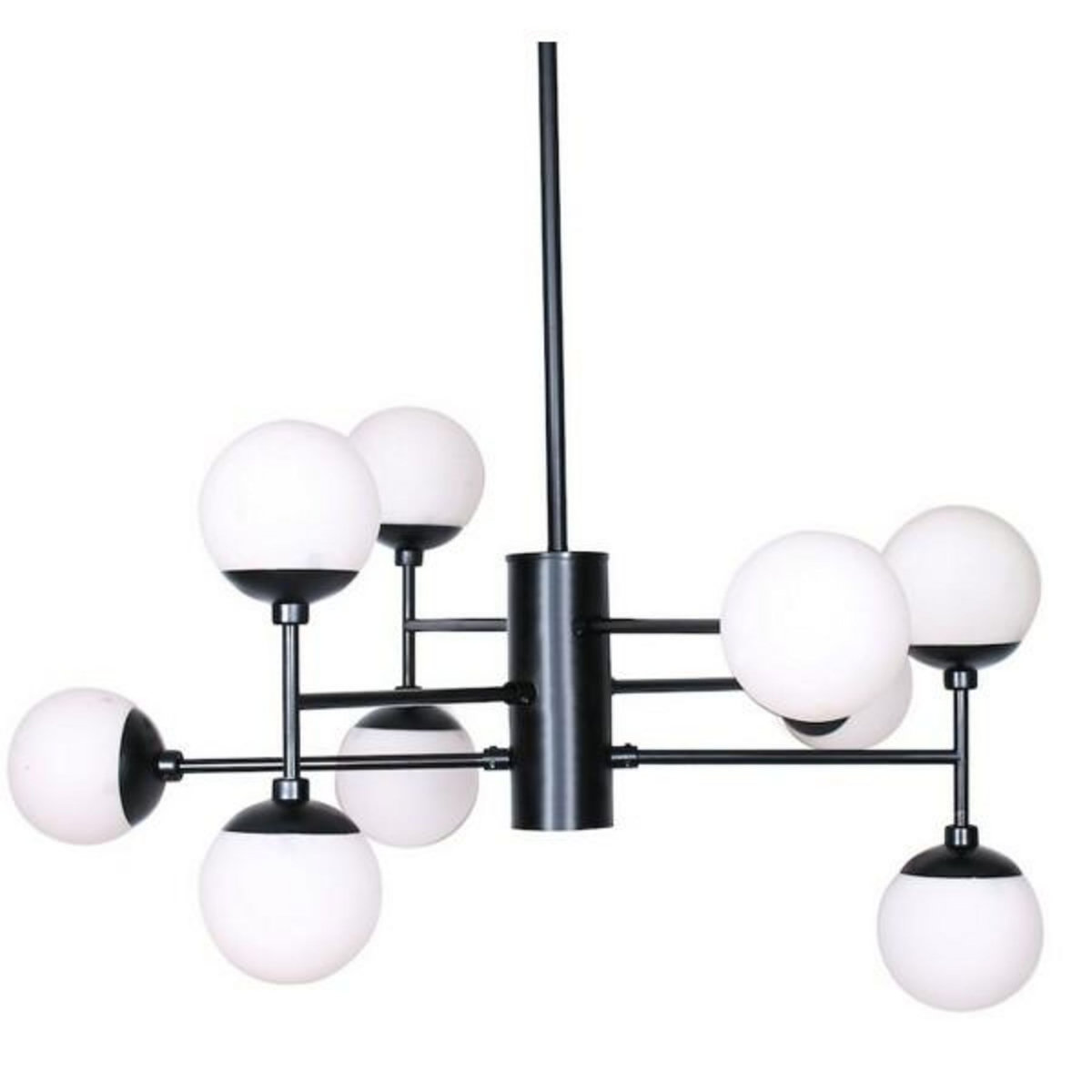 MARKET24 Suspension DKD Home Decor Verre Noir (76.2 x 76.2 x 40.64 cm)