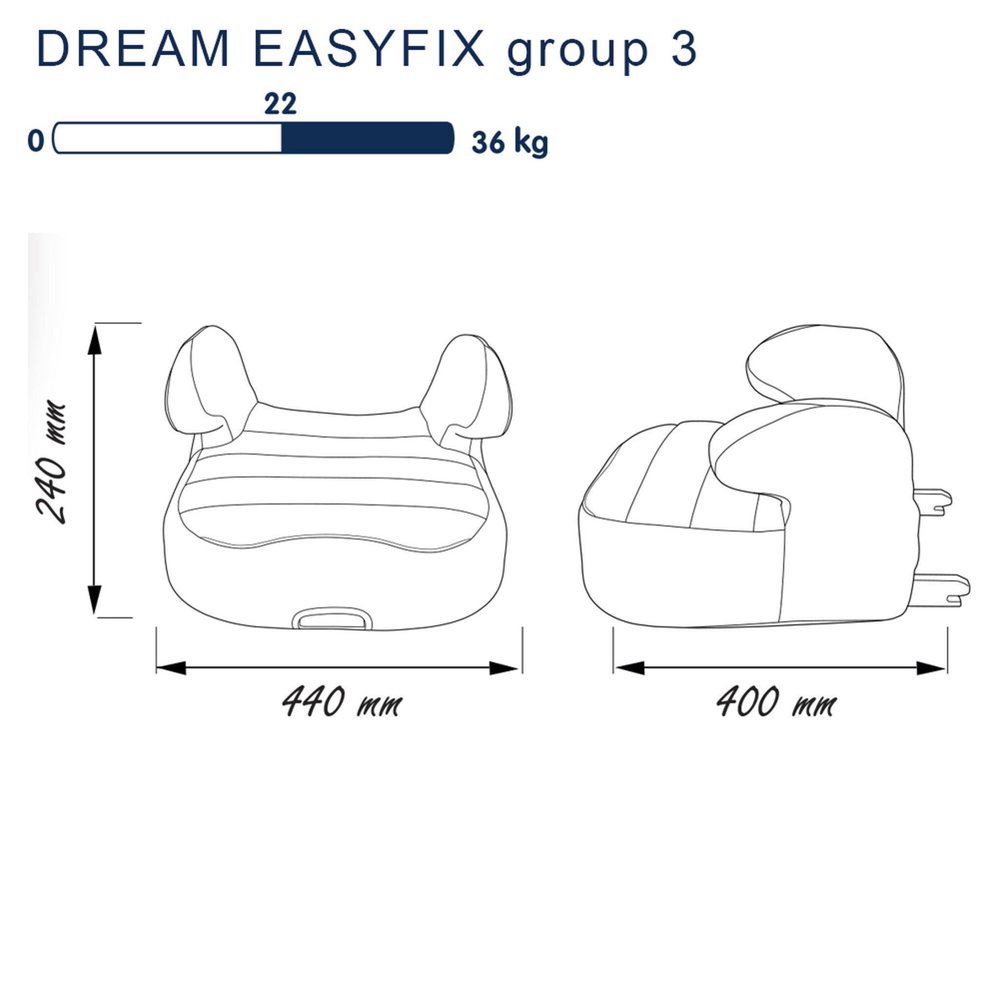 Voir la diapositive 3 : NANIA Rehausseur auto bas easyfix groupe 3 Dream Luxe