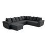 Voir la diapositive 2 : BEST MOBILIER Henry - canapé panoramique convertible - avec coffre - en velours côtelé - 7 places