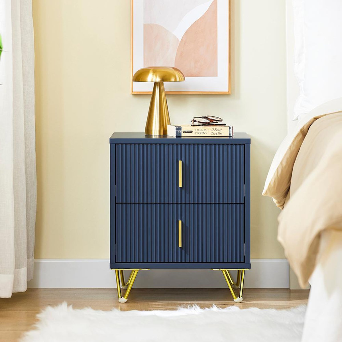 SOBUY SoBuy - Table De Chevet à deux tiroirs - Moderne - FBT115