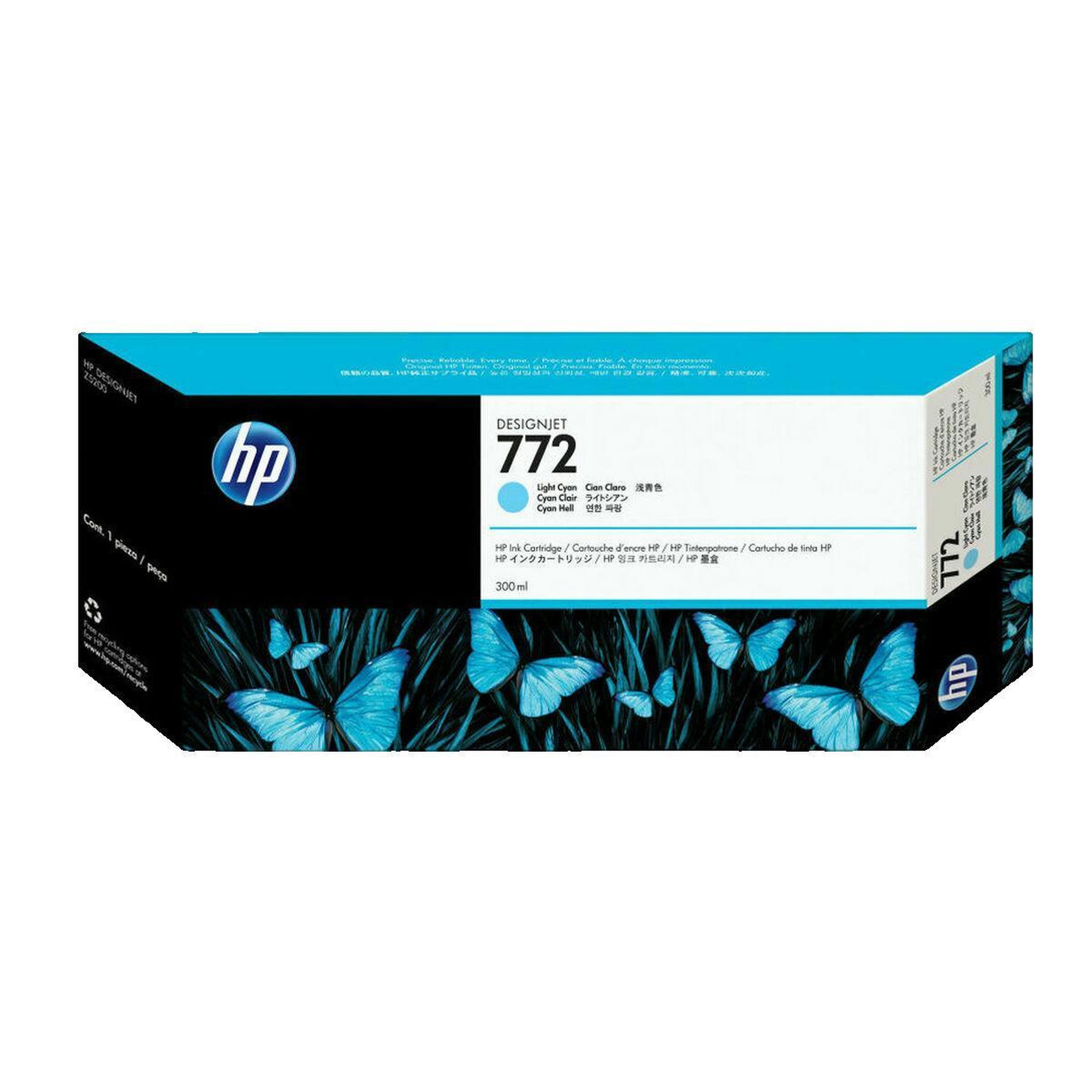 HP Cartouche d'encre HP 772 cyan clair pour imprimante DesignJet
