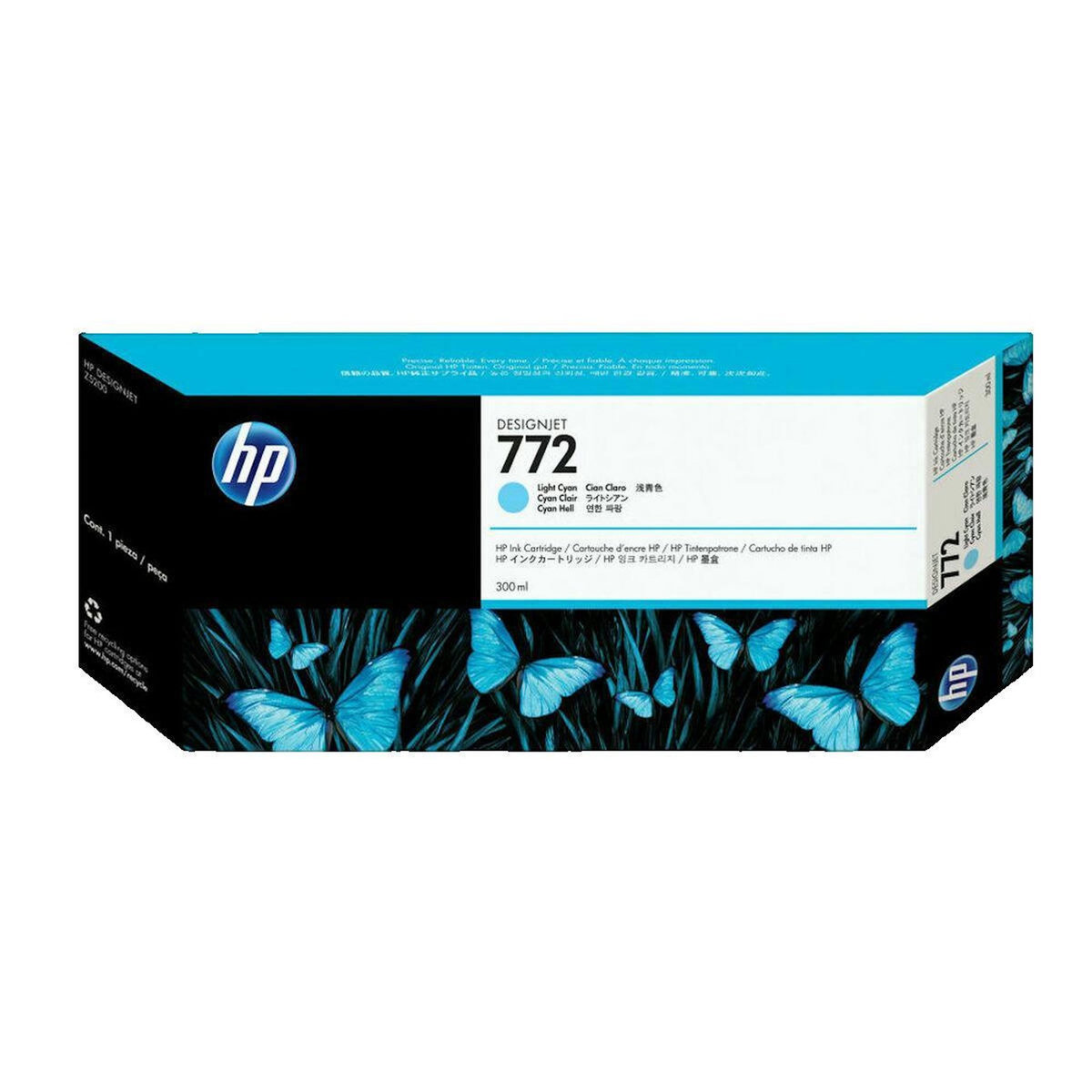 HP Cartouche d'encre HP 772 cyan clair pour imprimante DesignJet
