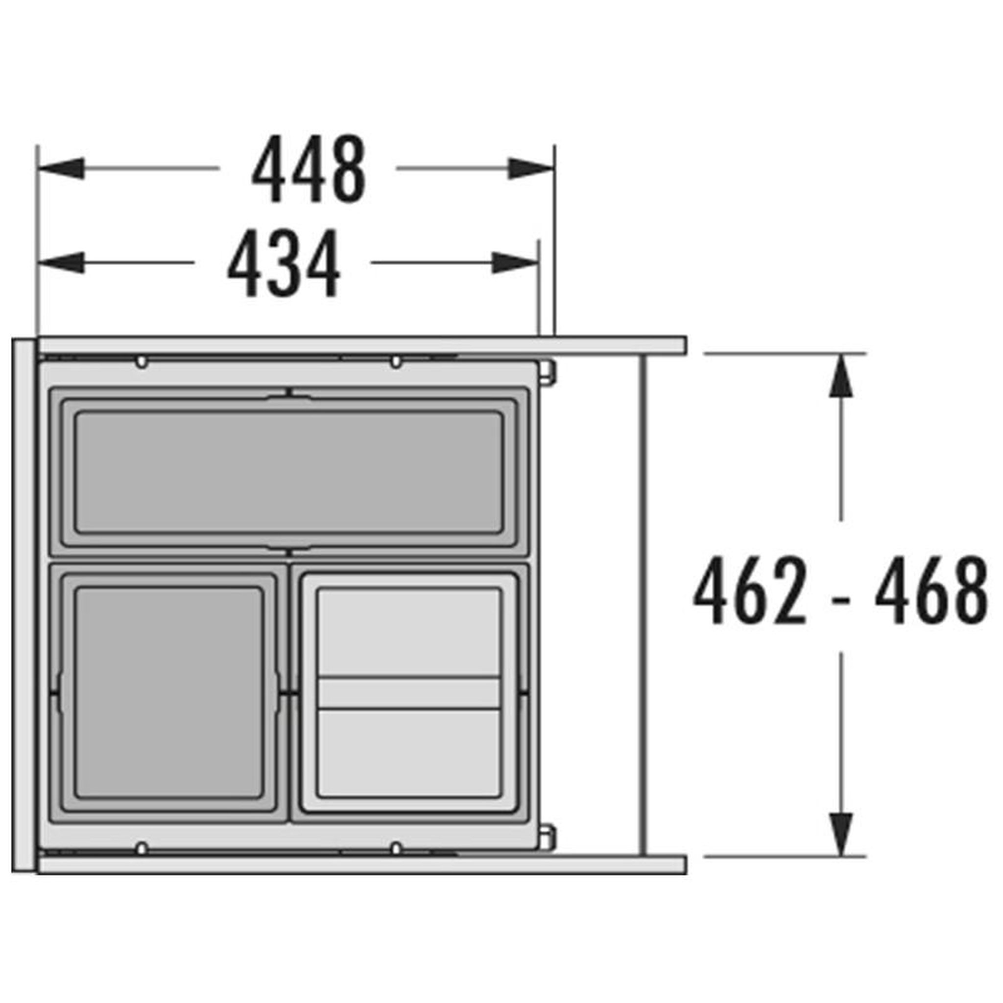 Voir la diapositive 4 : HAILO Poubelle de cuisine tri sélectif 3 bacs encastrable 43l (17+13+13) hailo cargo