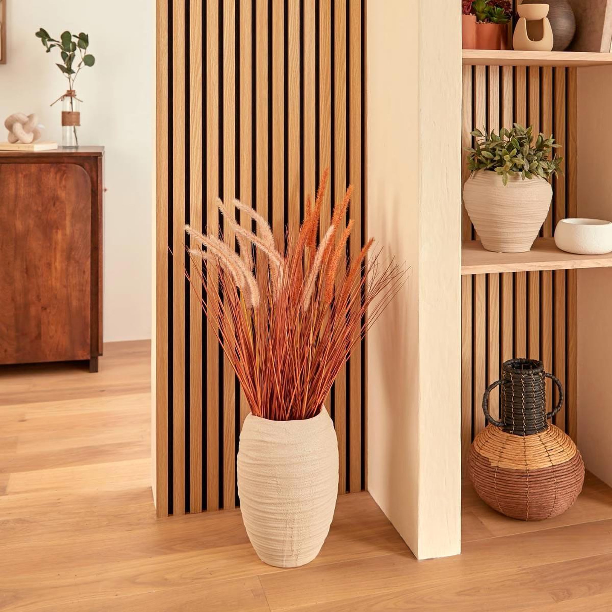 Voir la diapositive 3 : ATMOSPHERA Vase déco en céramique  prudi  31cm blanc