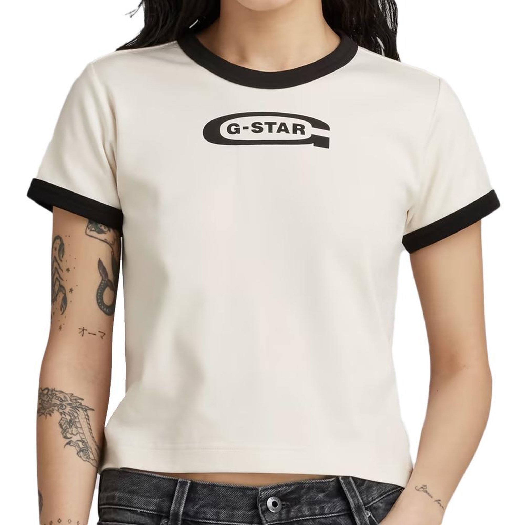 G-Star Raw T-shirt Blanc Femme G-Star Raw Ringer Baby. Coloris disponibles : Blanc