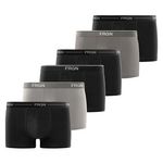 FREEGUN Lot de 6 boxers homme en coton FRGN Line et Class. Coloris disponibles : Gris