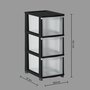 Voir la diapositive 3 : FIVE Tour de Rangement 3 Tiroirs  Tom  63cm Noir