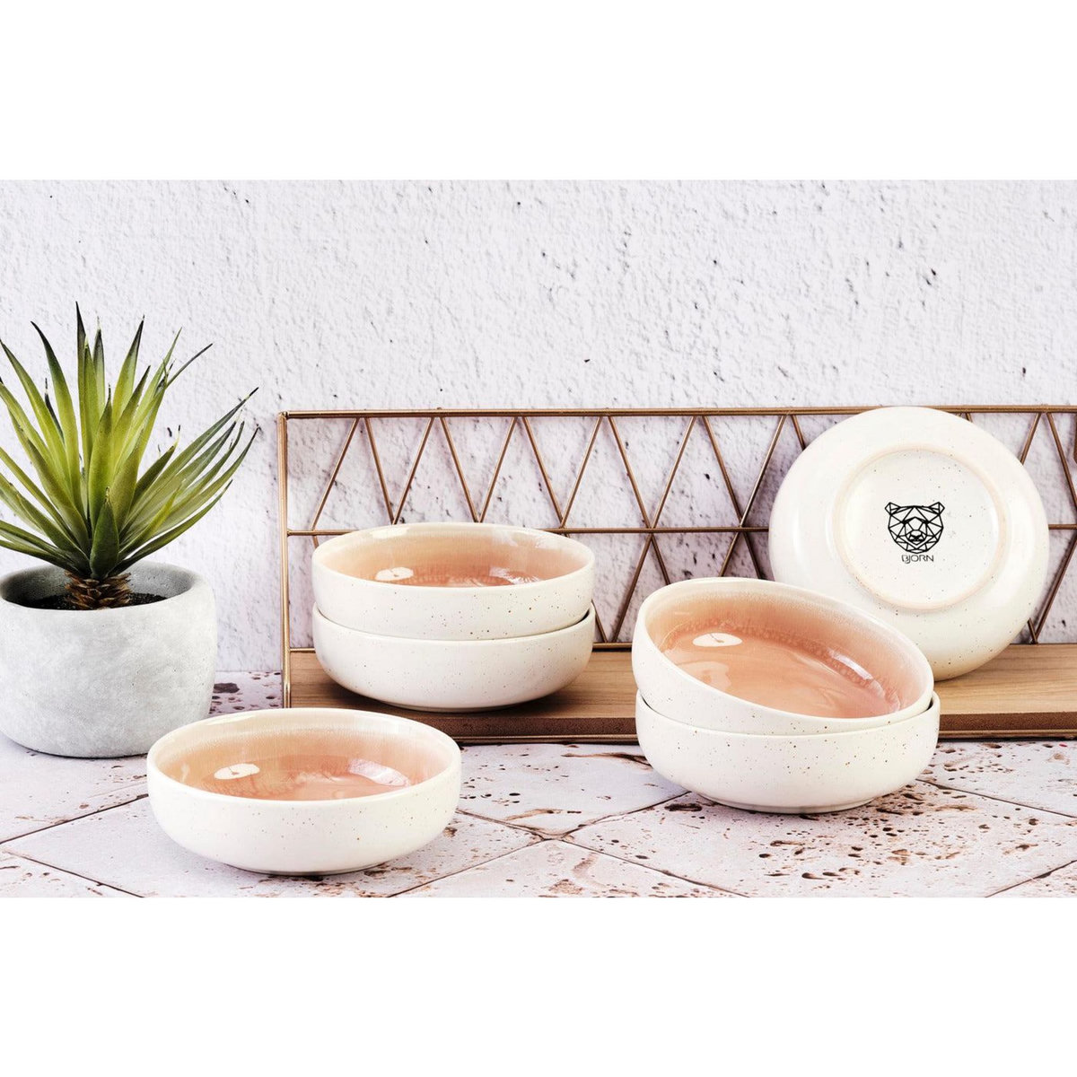 BJORN Bol OXYGEN Ø13cm - 6 pièces - Rose poudre