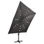 Voir la diapositive 5 : VIDAXL Parasol de jardin en porte-a-faux avec mat et lumieres LED