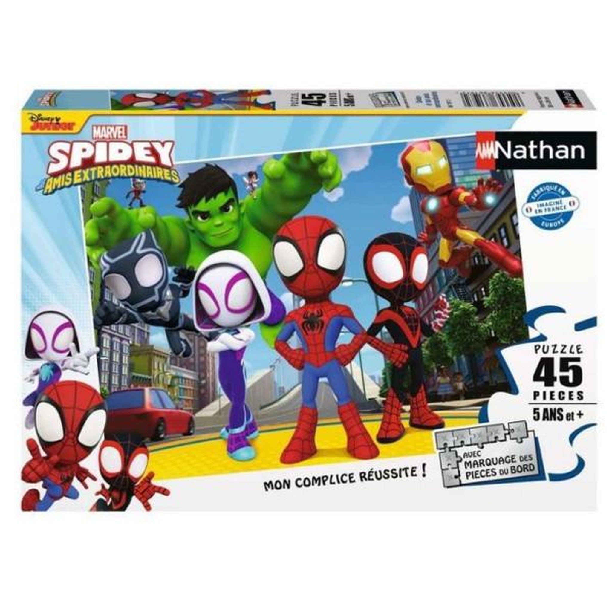 Voir la diapositive 2 : Nathan Puzzle éducatif enfant 45 pièces Spidey Marvel univers dessin animé – Nathan