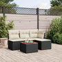 Voir la diapositive 1 : VIDAXL Salon de jardin 5 pcs avec coussins noir resine tressee