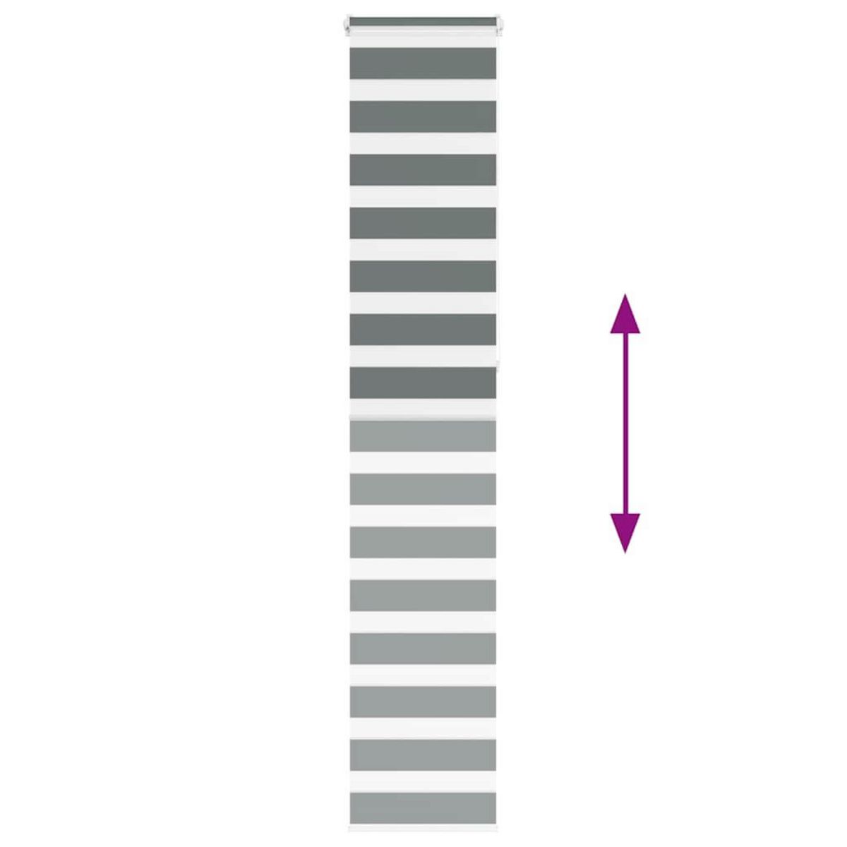 VIDAXL Store zebre gris fonce largeur du tissu 35,9 cm polyester