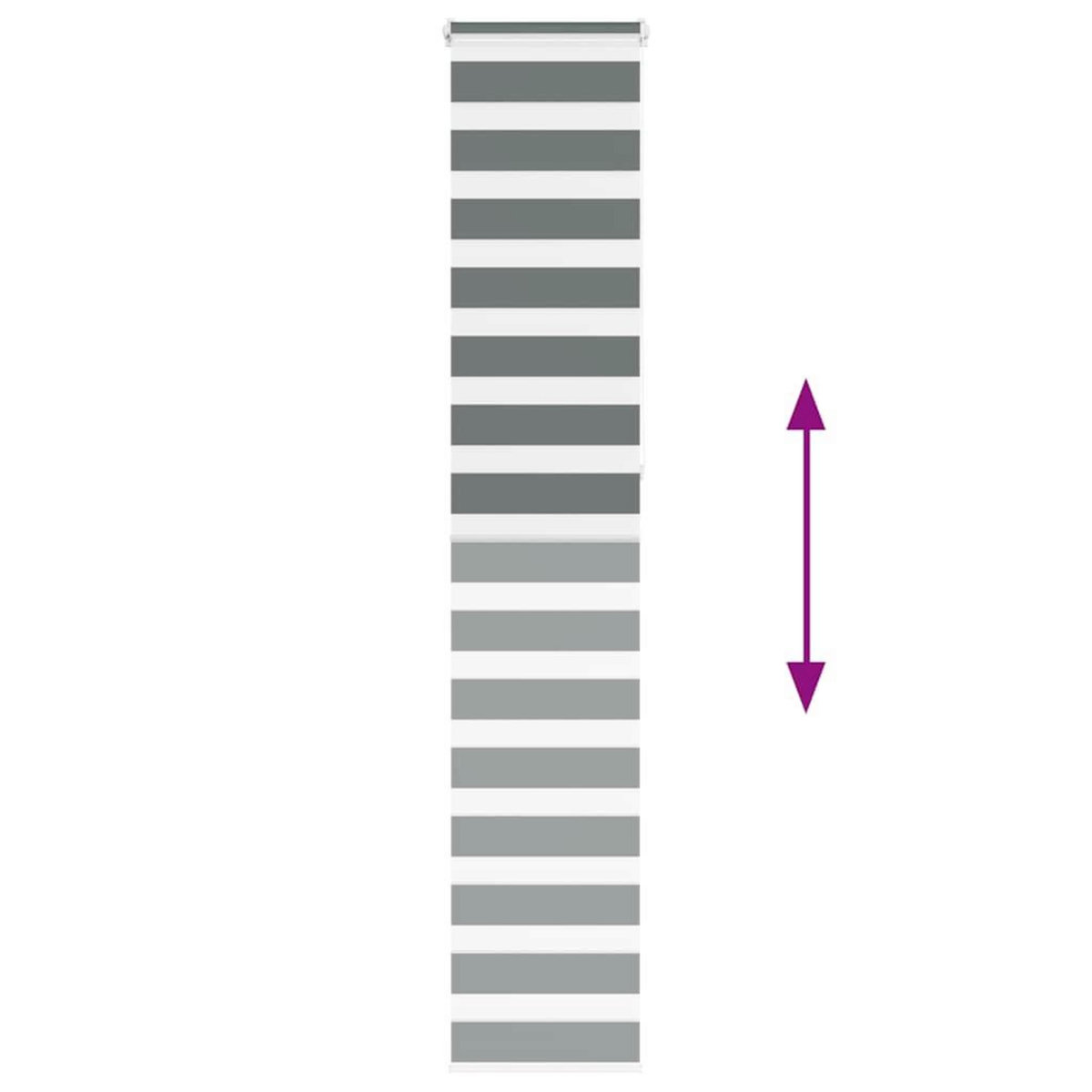 VIDAXL Store zebre gris fonce largeur du tissu 35,9 cm polyester