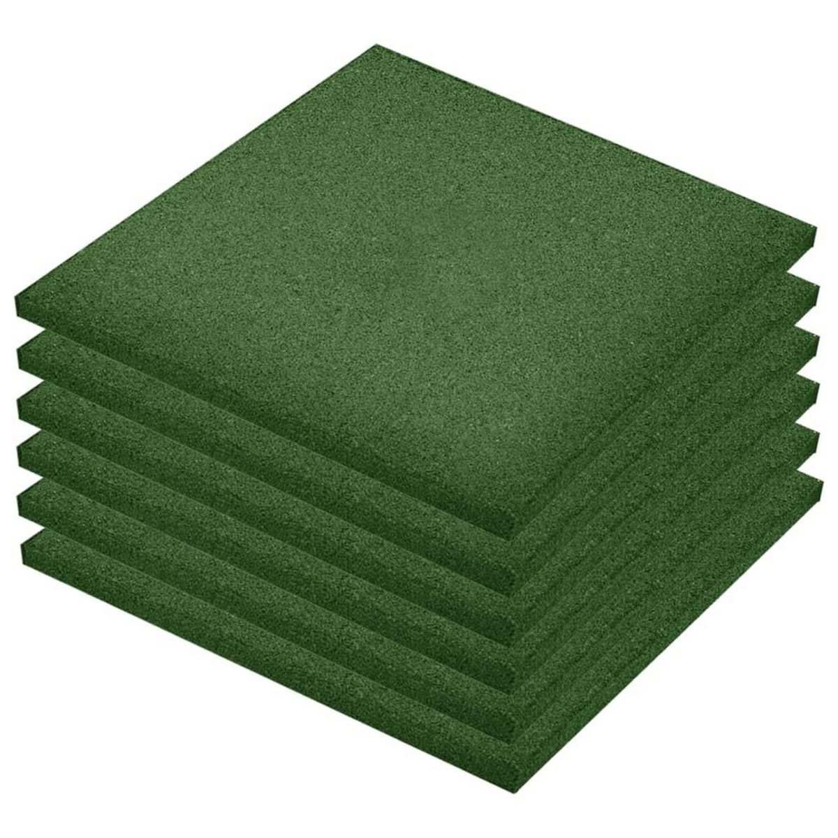 VIDAXL Carreaux de protection antichoc 6pcs Caoutchouc 50x50x3cm Vert