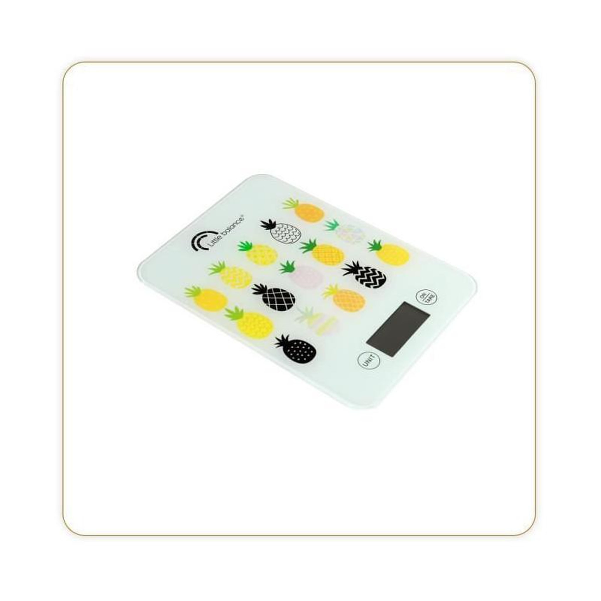 LITTLE BALANCE LITTLE BALANCE Balance de cuisine electronique 8341 Slim - 5 kg / 1 g - Plateau en verre trempe - Extra-plate - BD Ananas