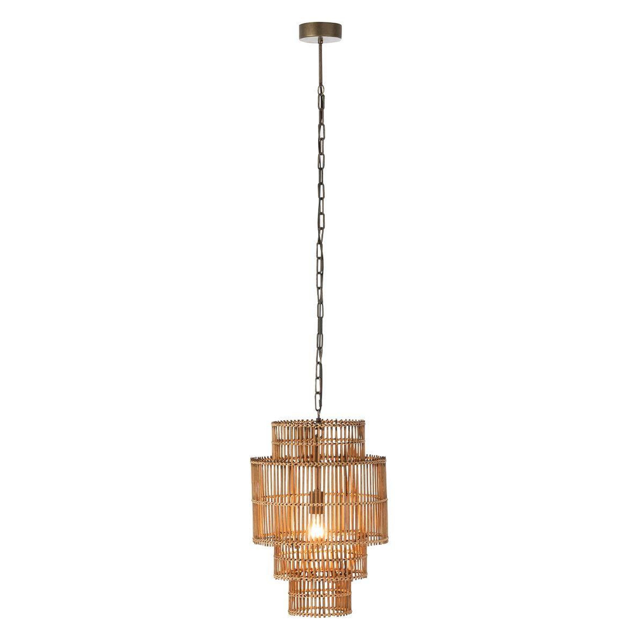 Voir la diapositive 2 : J-LINE Lampe suspension  4 étages  142cm naturel