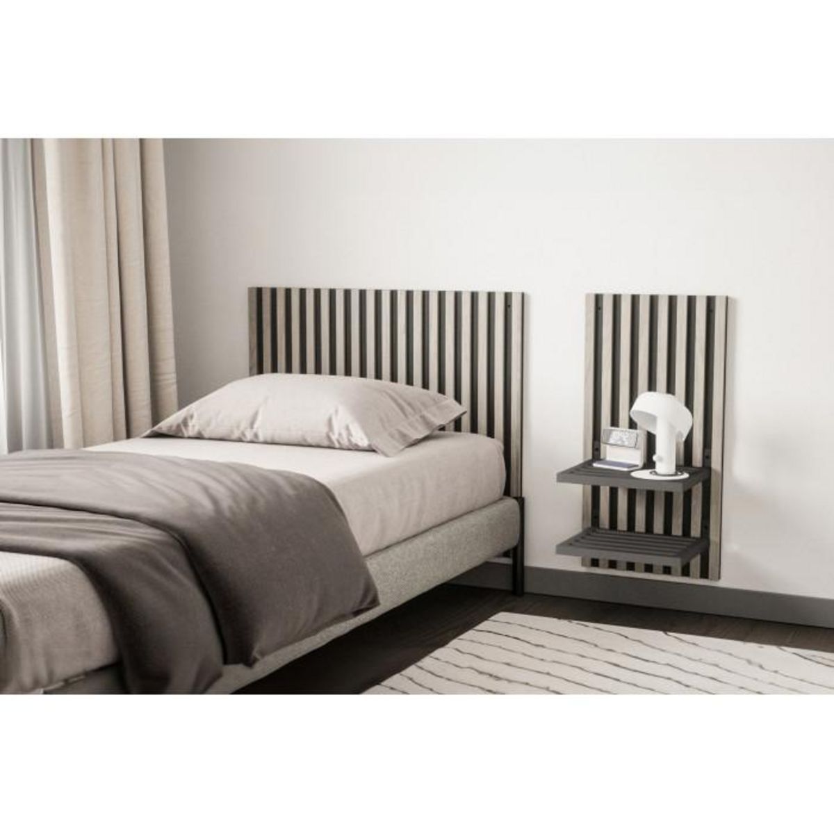 Paris Prix Étagère Murale d'Appoint  Caen  35cm Noir